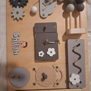 Shiloh Wooden Activity Toy - Gray and White Made In Canada